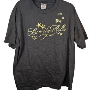 Vintage Beverly Hills Jarfra Black Gold T-Shirt XL Single Stitch USA Oneita EUC